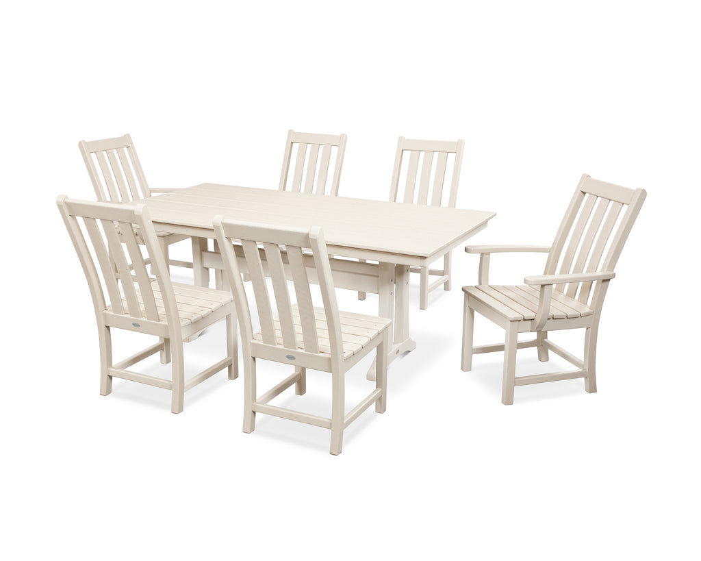 Vineyard 7-Piece Farmhouse Dining Set with Trestle Legs Photo