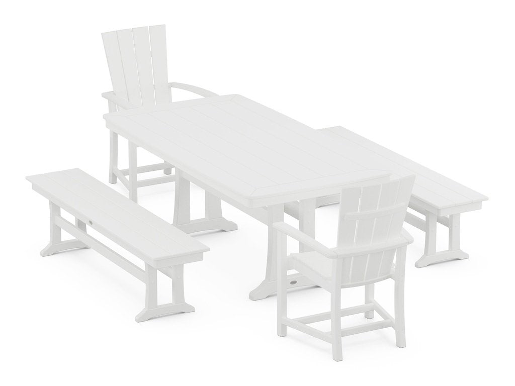 Quattro 5-Piece Dining Set with Trestle Legs Photo