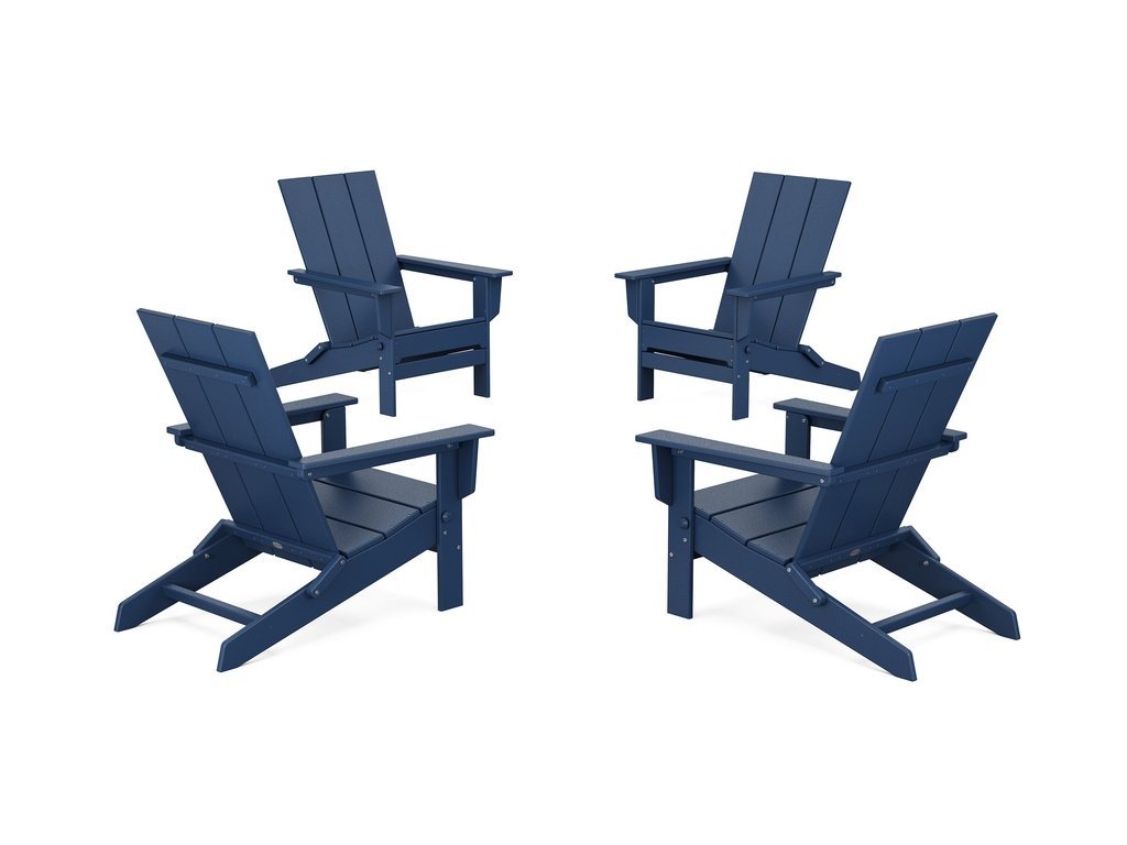 4-Piece Modern Studio Folding Adirondack Chair Conversation Set Photo