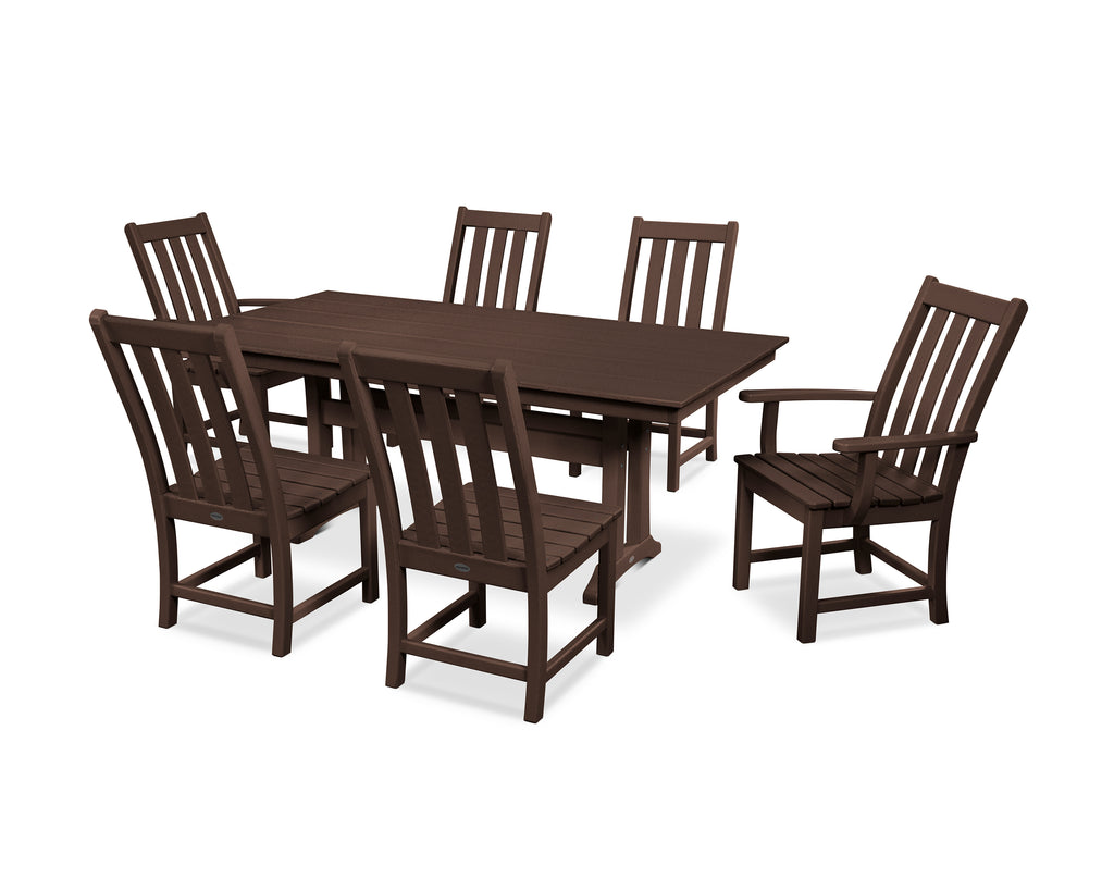 Vineyard 7-Piece Farmhouse Dining Set with Trestle Legs Photo