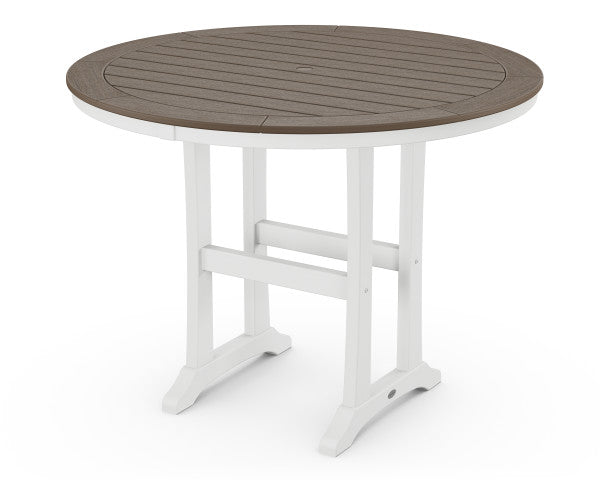 Nautical Trestle 48" Round Counter Table | Natural Finish - Retreat Home Furniture