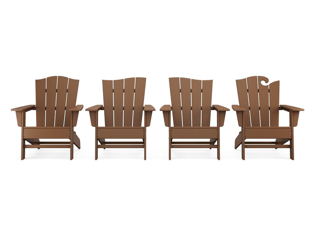 Wave Collection 4-Piece Adirondack Chair Set Photo