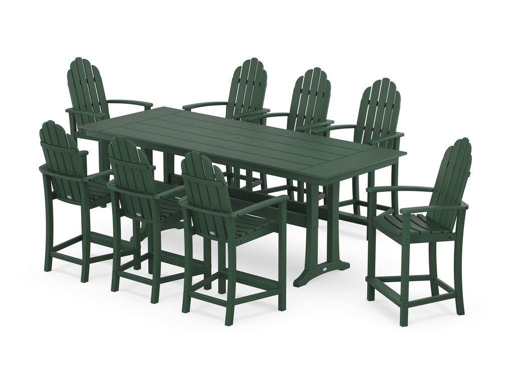 Classic Adirondack 9-Piece Farmhouse Counter Set with Trestle Legs Photo