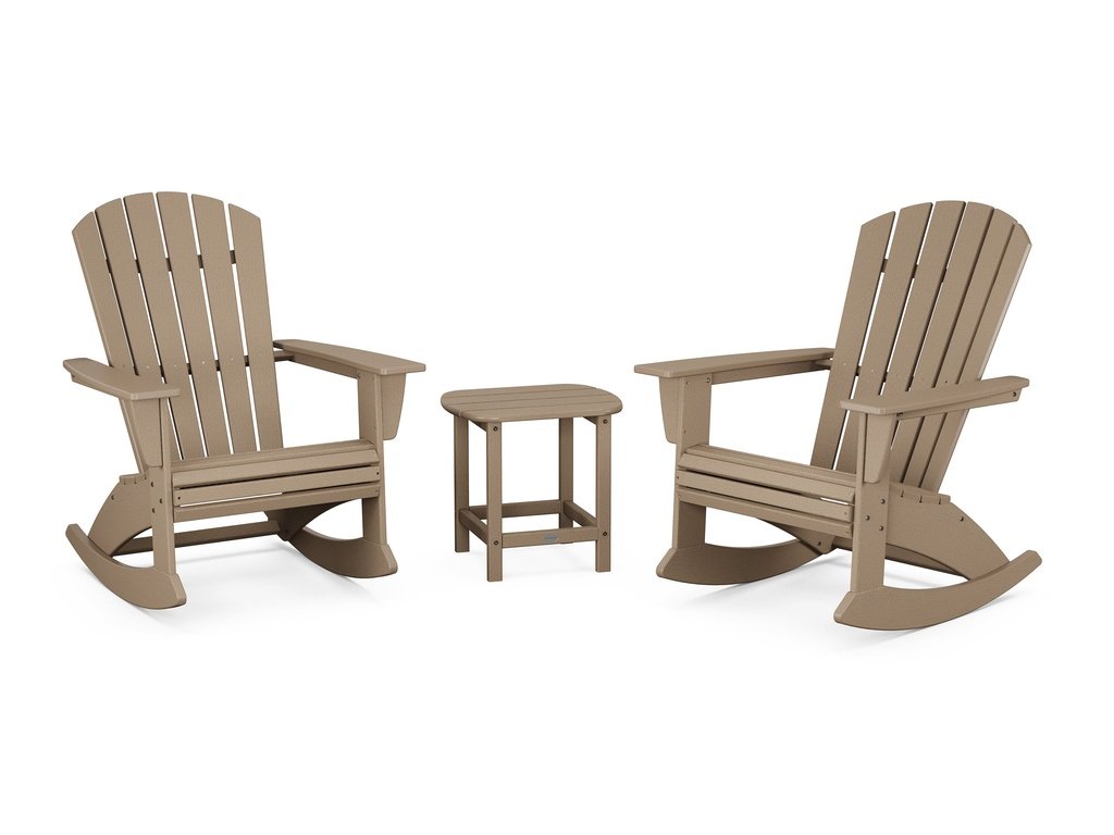 Nautical Curveback 3-Piece Adirondack Rocking Chair Set Photo