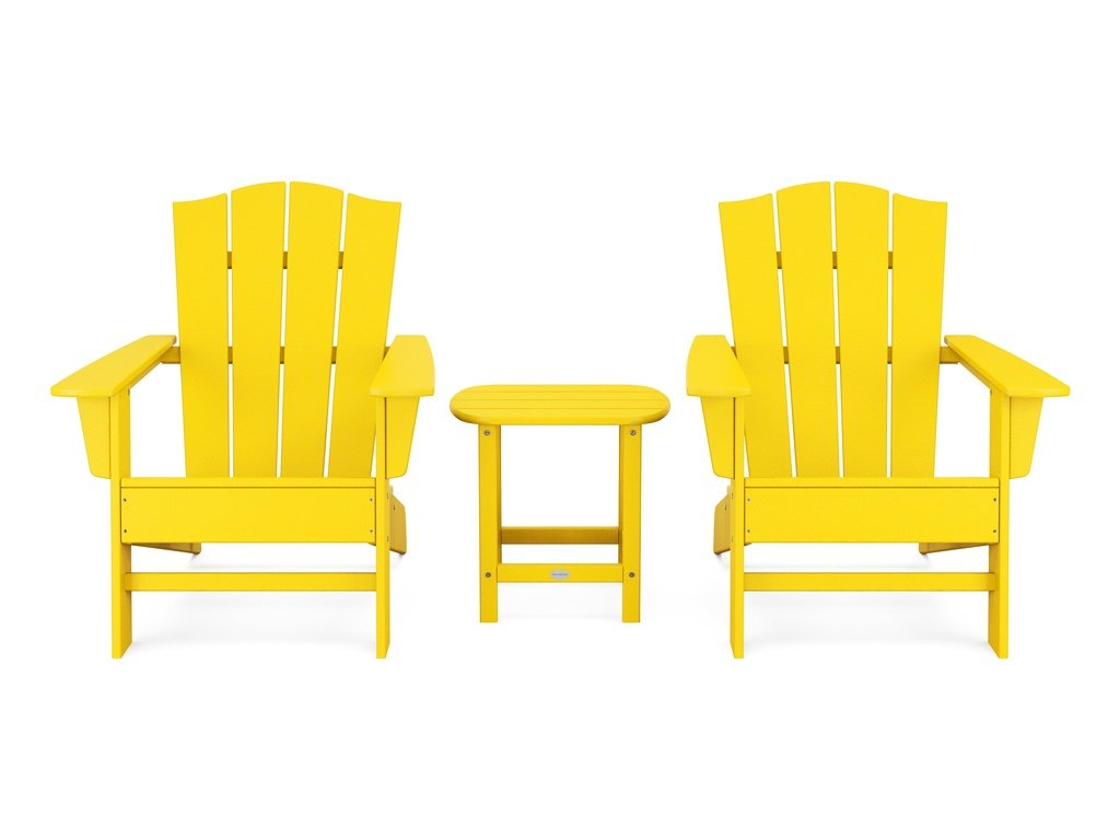 Wave 3-Piece Adirondack Chair Set with The Crest Chairs Photo