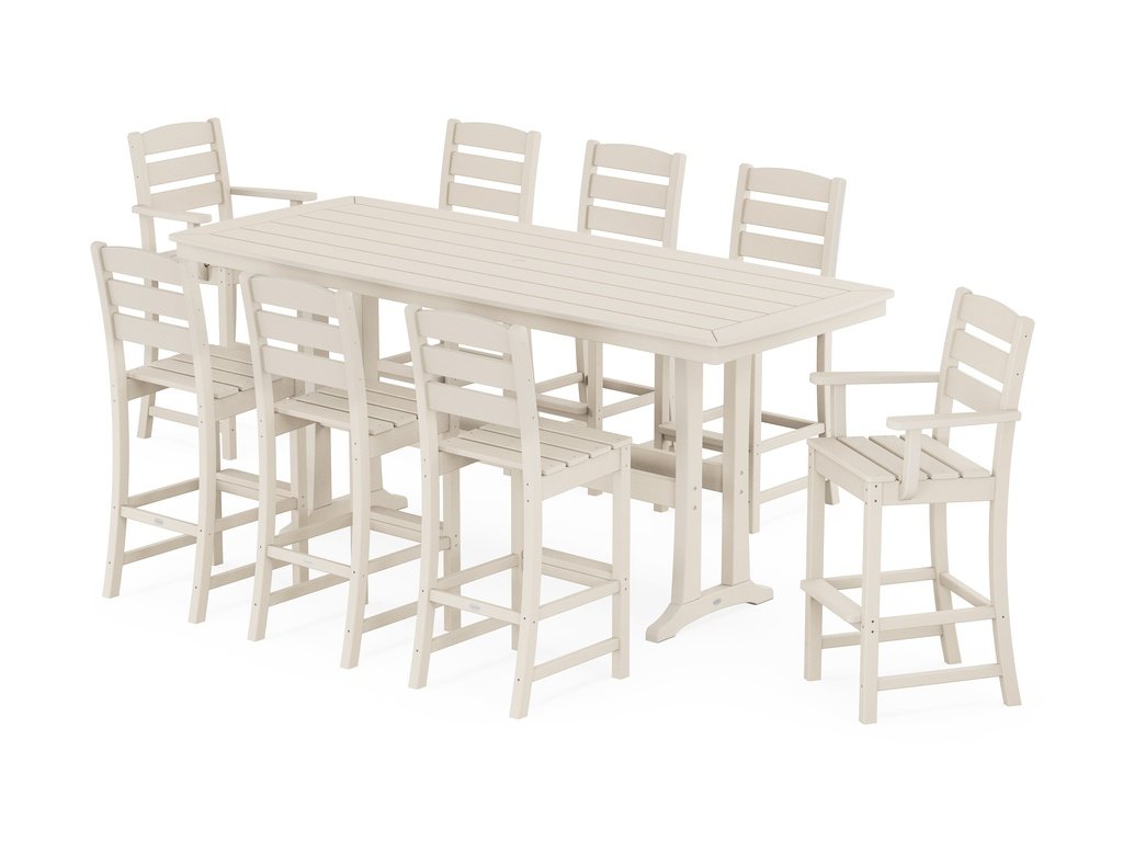 Lakeside 9-Piece Bar Set with Trestle Legs Photo