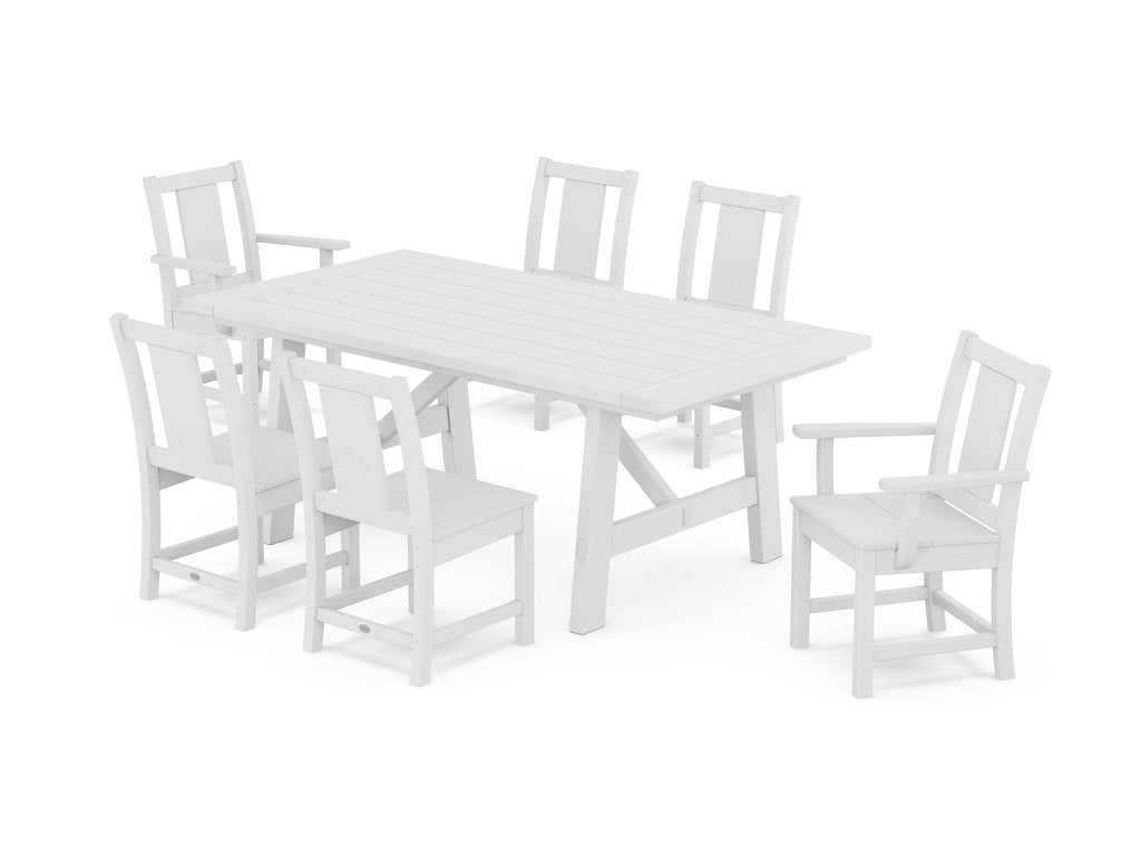 Prairie 7-Piece Rustic Farmhouse Dining Set Photo