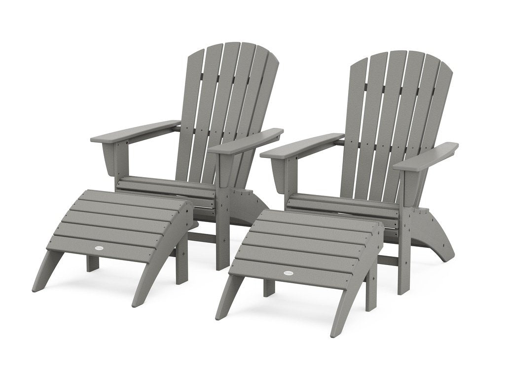 Nautical Curveback Adirondack Chair 4-Piece Set with Ottomans Photo