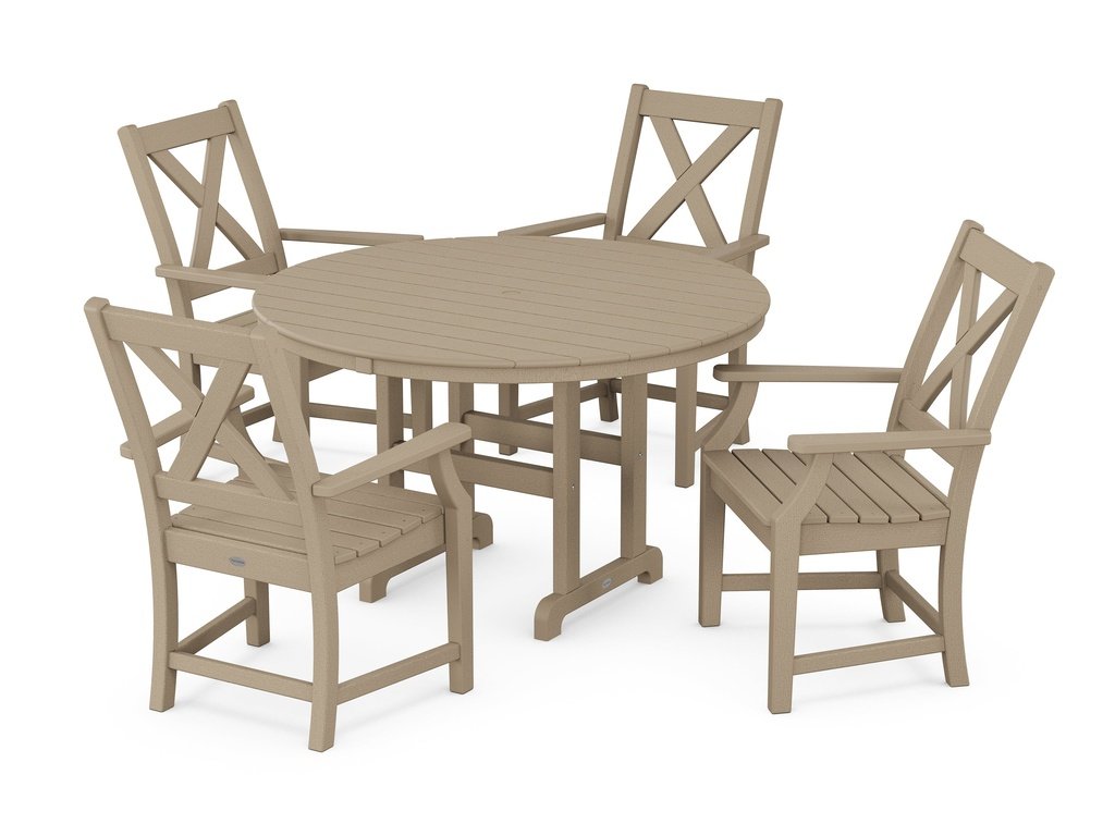 Braxton 5-Piece Round Farmhouse Dining Set Photo