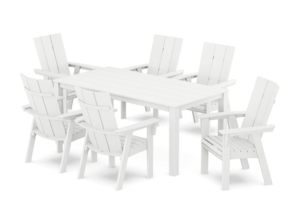 Modern Curveback Adirondack 7-Piece Parsons Dining Set Photo