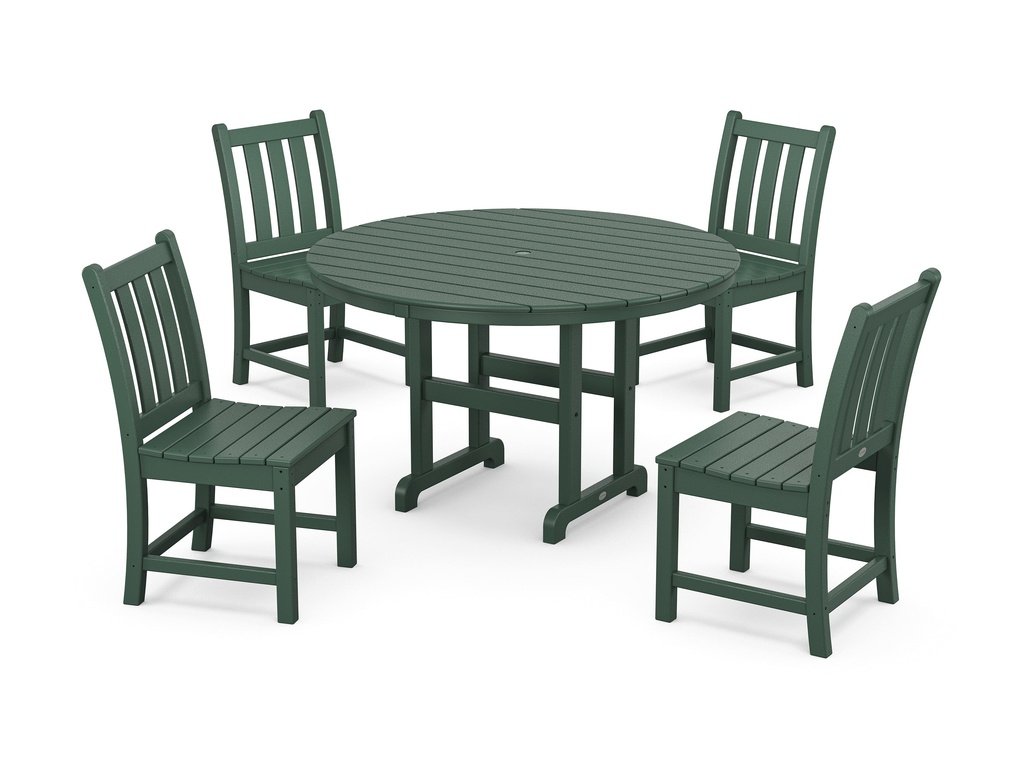 Traditional Garden Side Chair 5-Piece Round Farmhouse Dining Set Photo