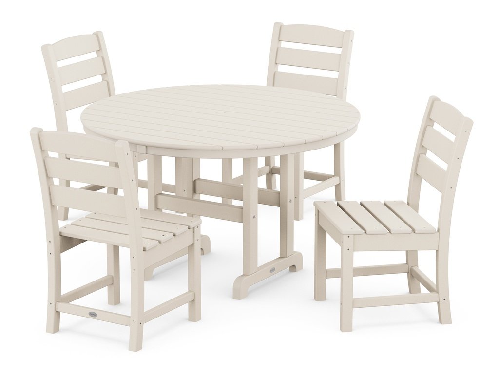 Lakeside 5-Piece Round Farmhouse Side Chair Dining Set Photo