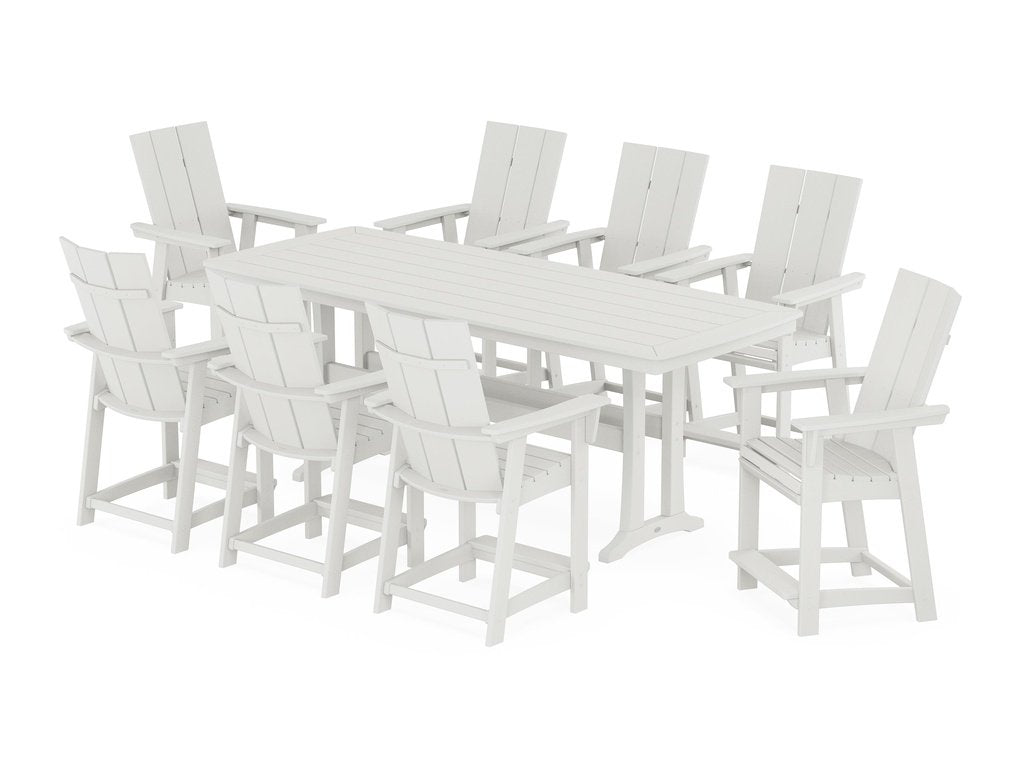 Modern Curveback Adirondack 9-Piece Counter Set with Trestle Legs Photo