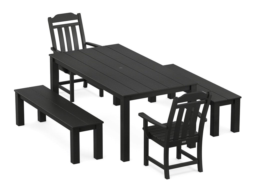 Country Living 5-Piece Parsons Dining Set with Benches Photo