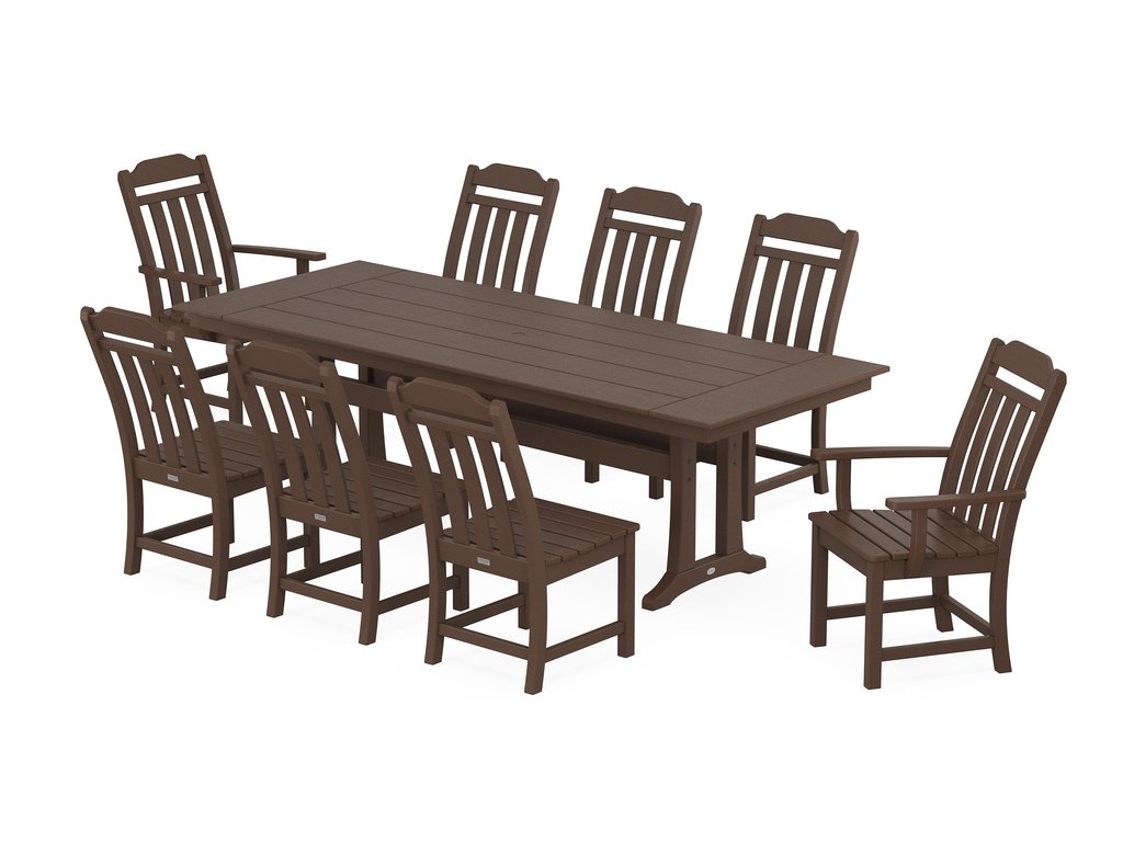 Country Living 9-Piece Farmhouse Dining Set with Trestle Legs Photo