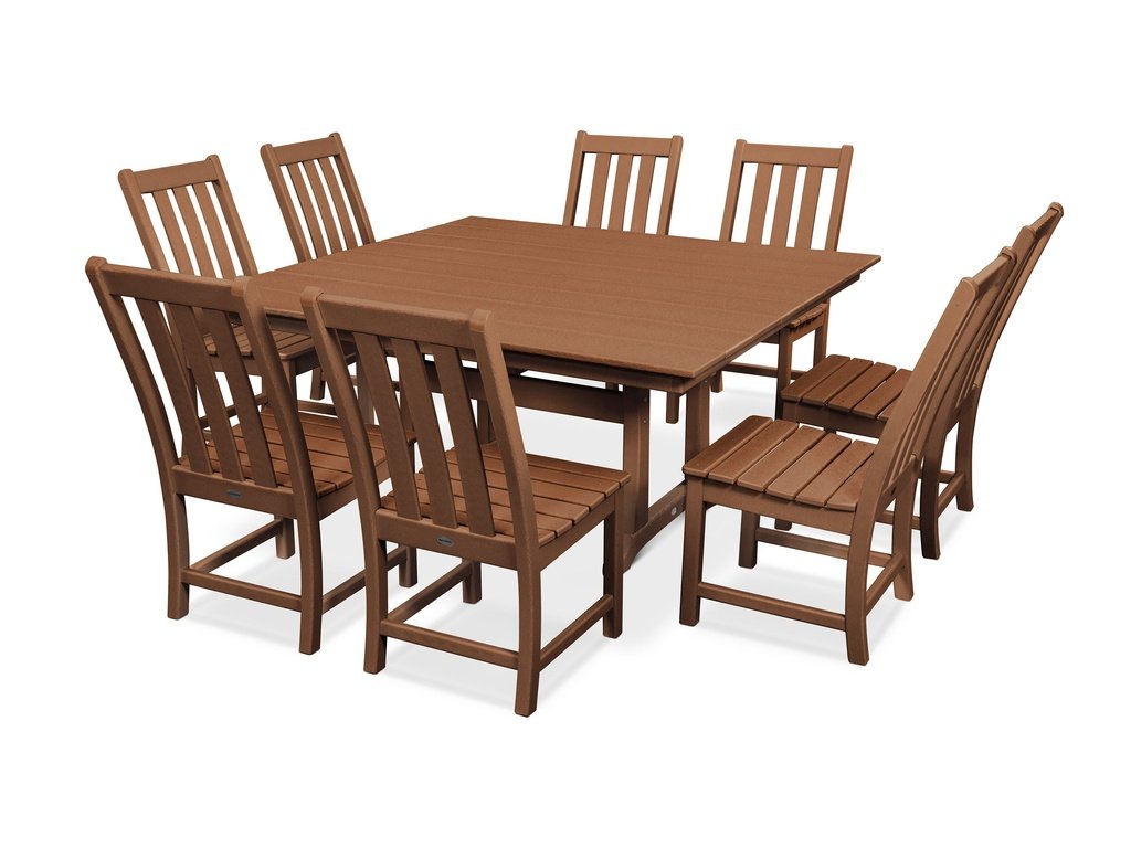 Vineyard 9-Piece Farmhouse Trestle Dining Set Photo