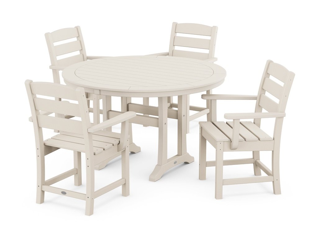 Lakeside 5-Piece Round Dining Set with Trestle Legs Photo