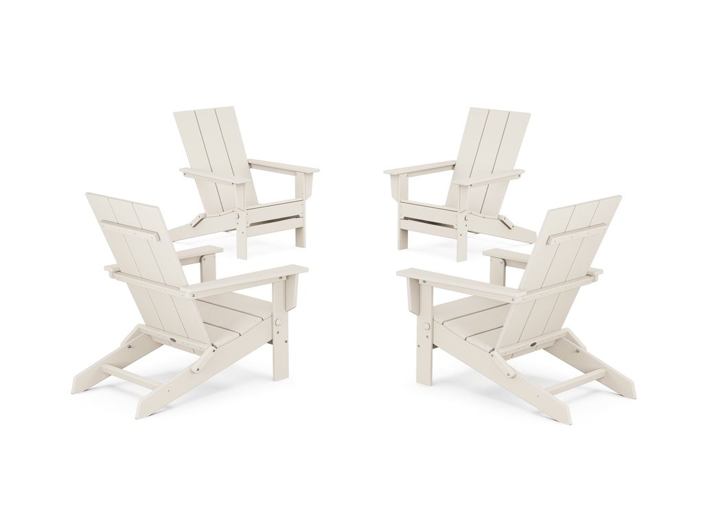 4-Piece Modern Studio Folding Adirondack Chair Conversation Set Photo