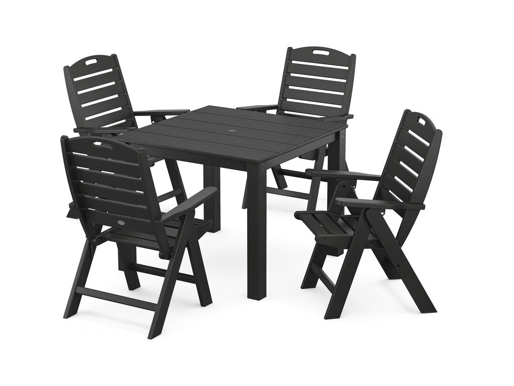 Nautical Folding Highback Chair 5-Piece Parsons Dining Set Photo