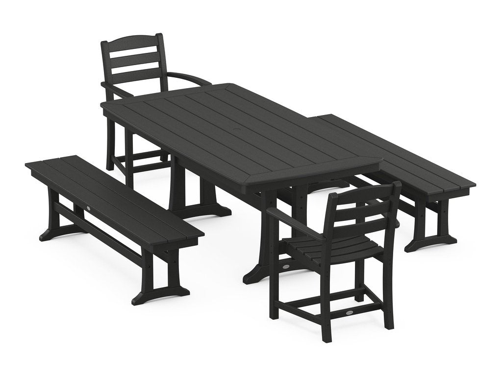 La Casa Cafe 5-Piece Dining Set with Trestle Legs Photo