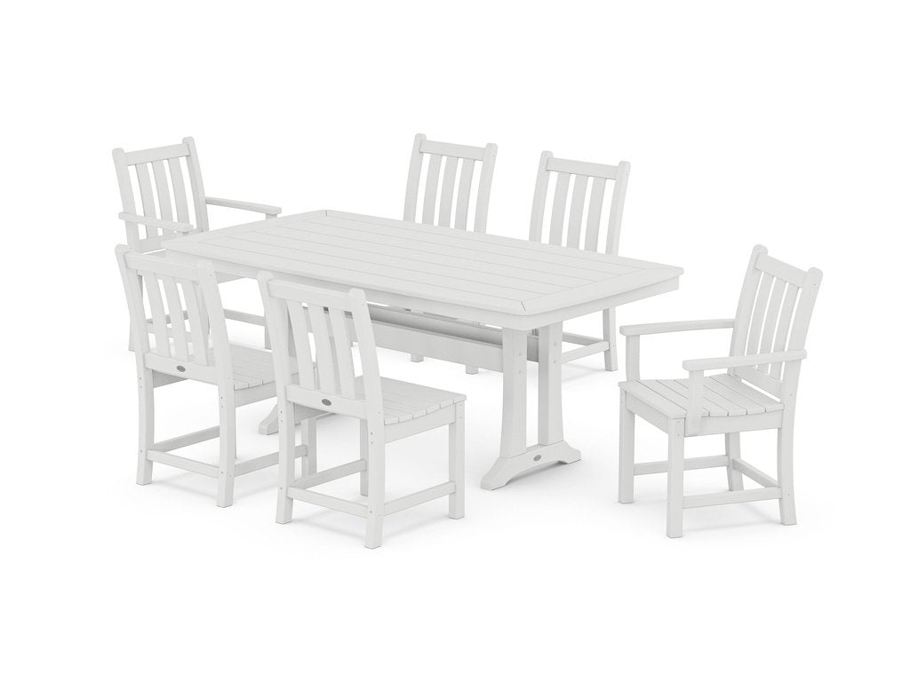 Traditional Garden 7-Piece Dining Set with Trestle Legs Photo