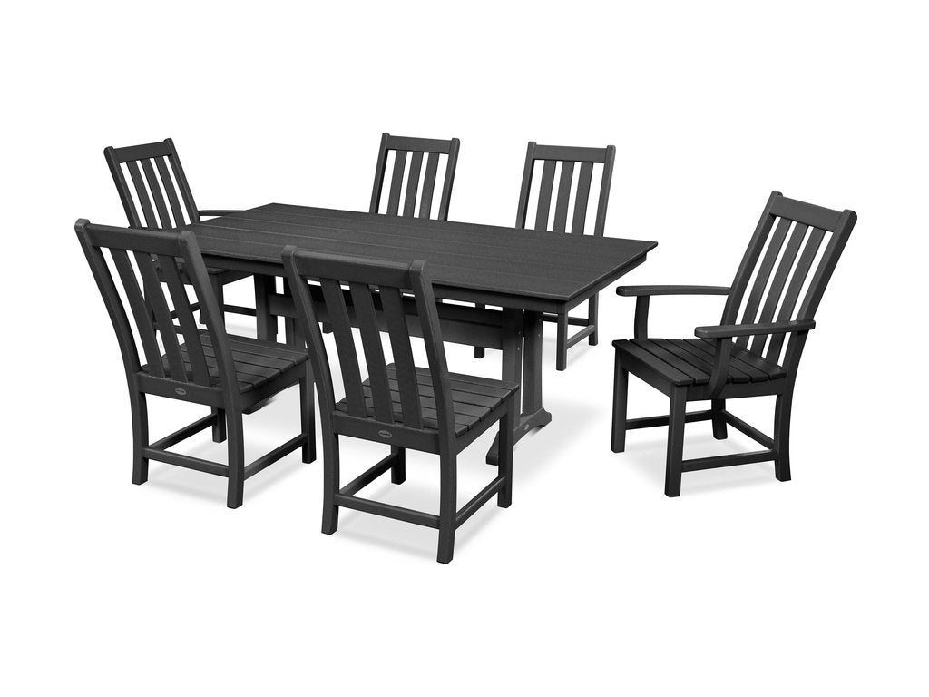 Vineyard 7-Piece Farmhouse Dining Set with Trestle Legs Photo