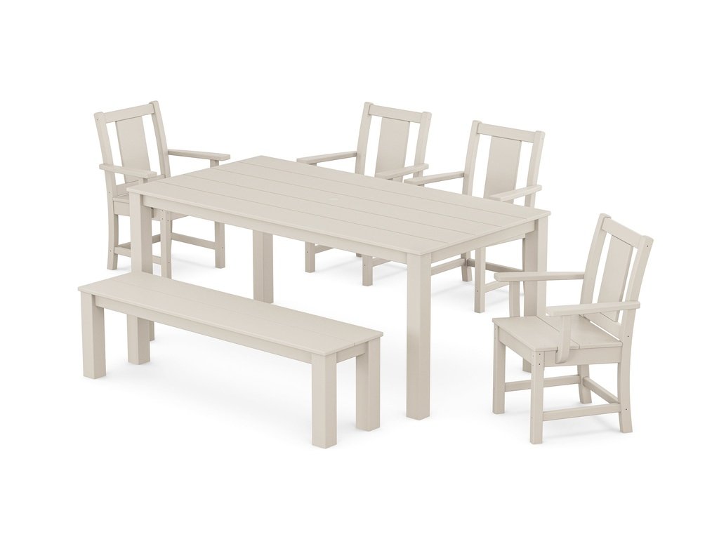 Prairie 6-Piece Parsons Dining Set with Bench Photo