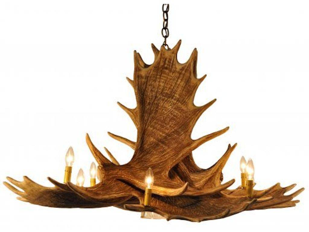 8 LT FAUX MOOSE ANTLER CHANDELIER