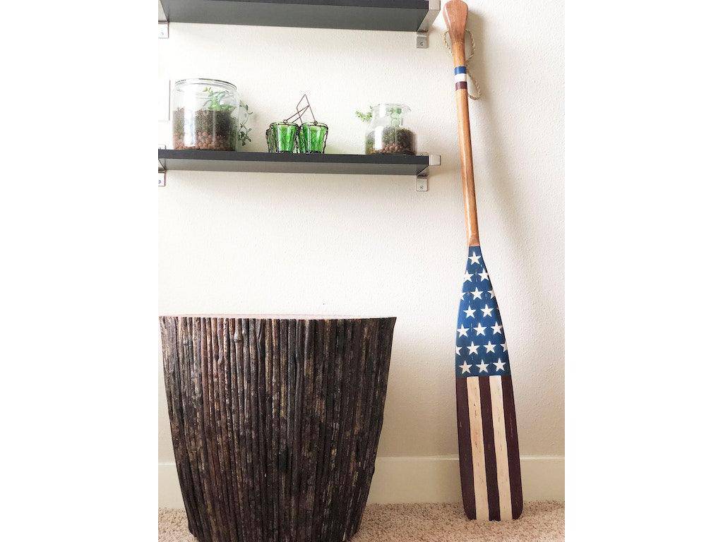 Wooden Oar American Flag