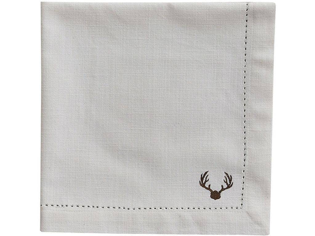 Embroidered Antler Napkin