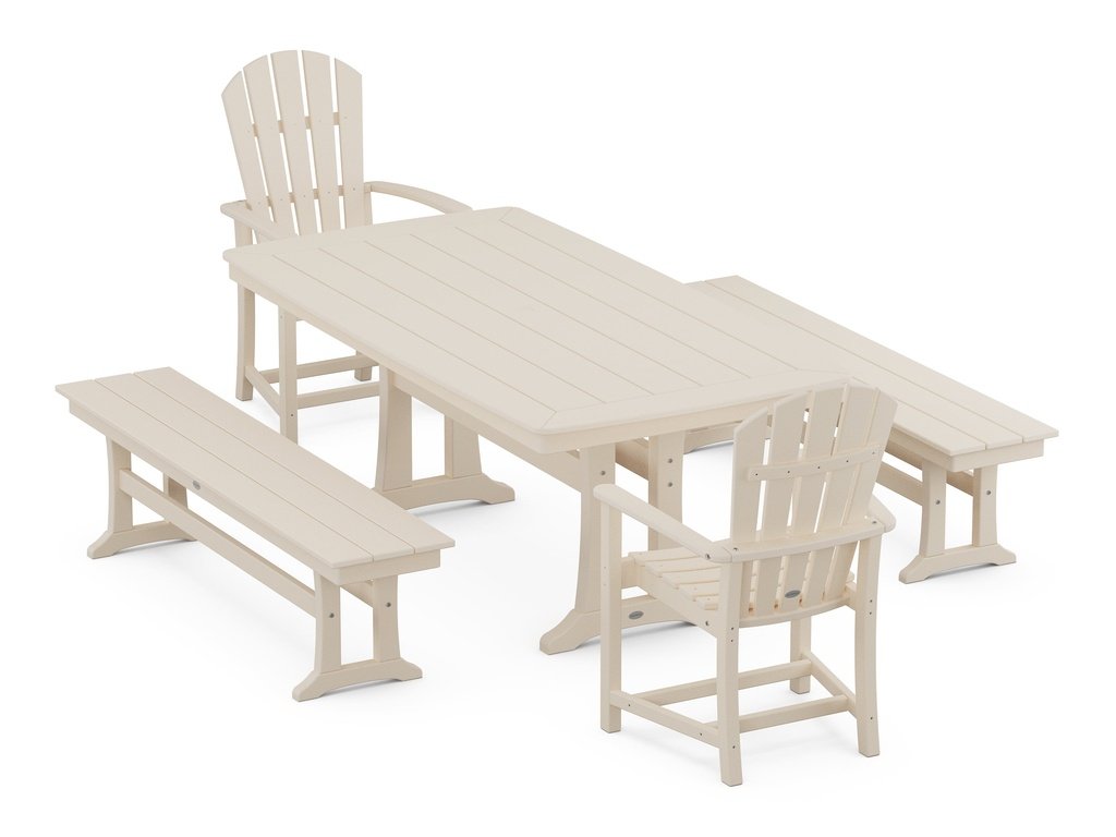 Palm Coast 5-Piece Dining Set with Trestle Legs Photo