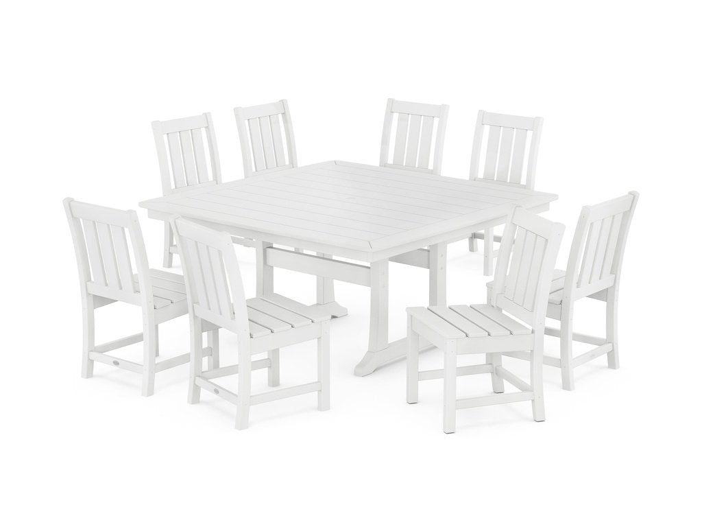 Oxford Side Chair 9-Piece Square Dining Set with Trestle Legs Photo