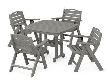 Nautical Folding Lowback Chair 5-Piece Dining Set Photo