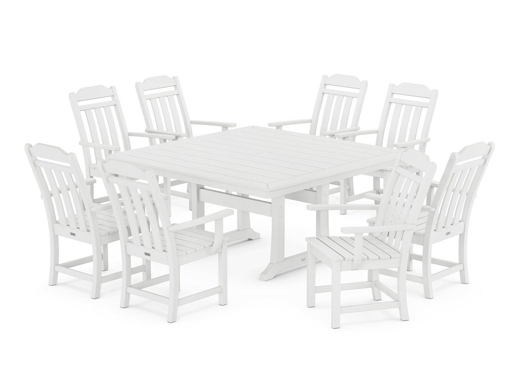 Country Living 9-Piece Square Dining Set with Trestle Legs Photo