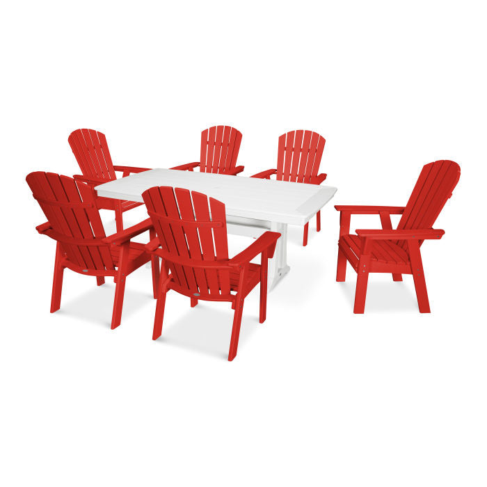 Nautical Curveback Adirondack 7-Piece Dining Set with Trestle Legs - Retreat Home Furniture