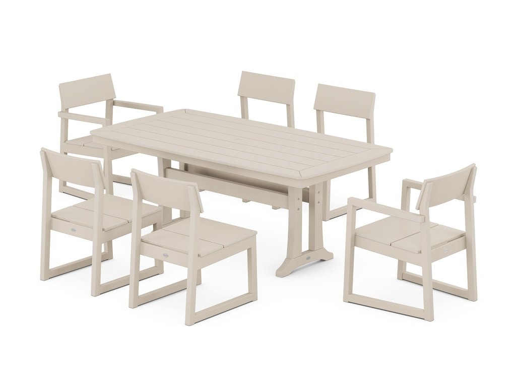 EDGE 7-Piece Dining Set with Trestle Legs Photo