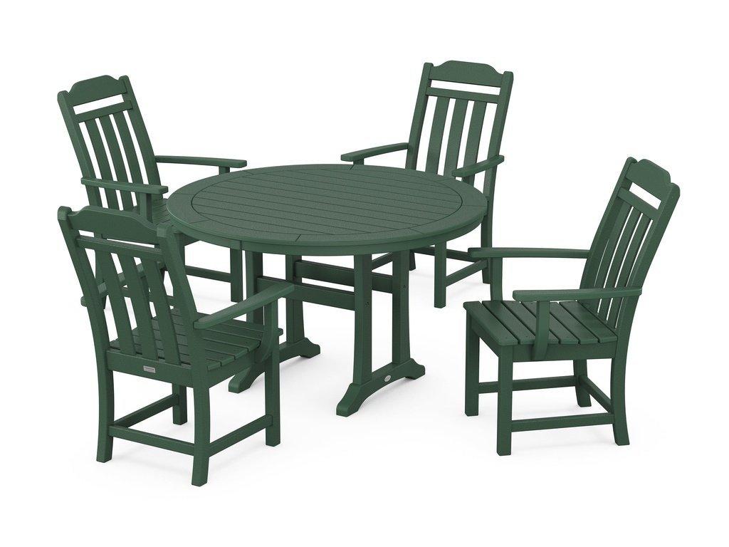 Country Living 5-Piece Round Dining Set with Trestle Legs Photo