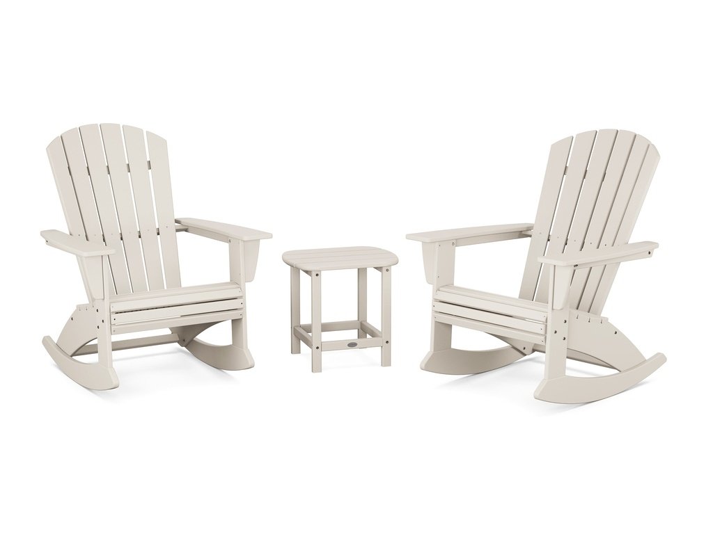 Nautical Curveback 3-Piece Adirondack Rocking Chair Set Photo