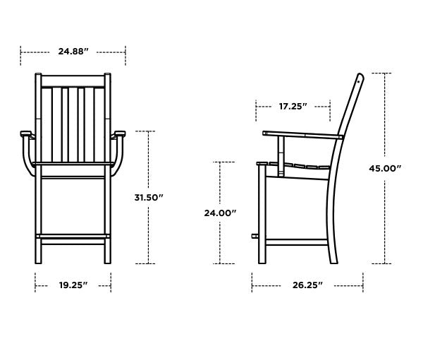 Vineyard Counter Arm Chair | Natural Finish - Retreat Home Furniture