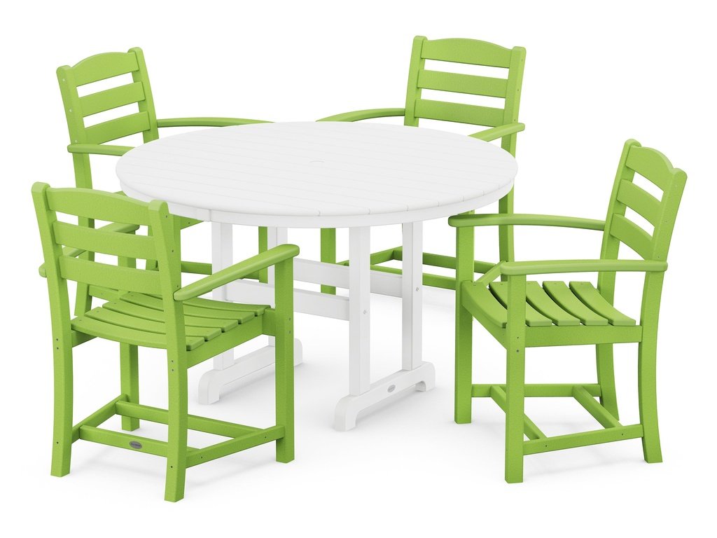 La Casa Café 5-Piece Round Farmhouse Dining Set Photo