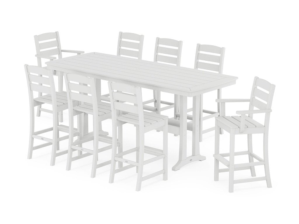 Lakeside 9-Piece Bar Set with Trestle Legs Photo