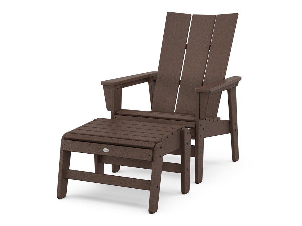 Modern Grand Upright Adirondack Chair with Ottoman Photo