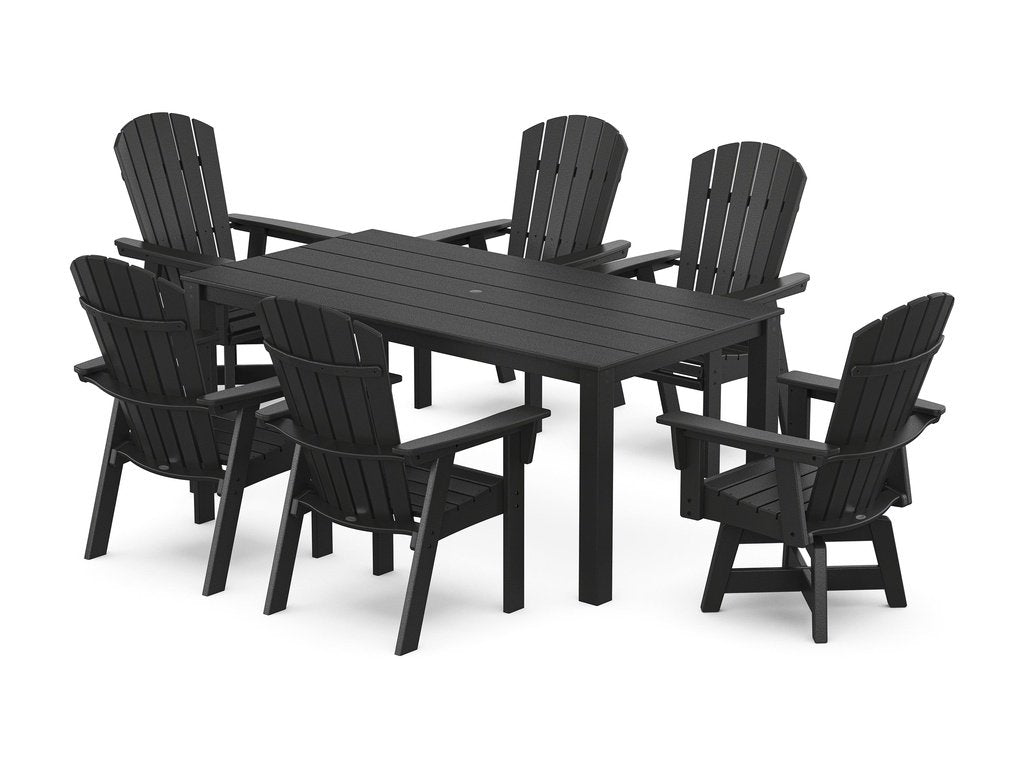 Nautical Curveback Adirondack Swivel 7-Piece Parsons Dining Set Photo