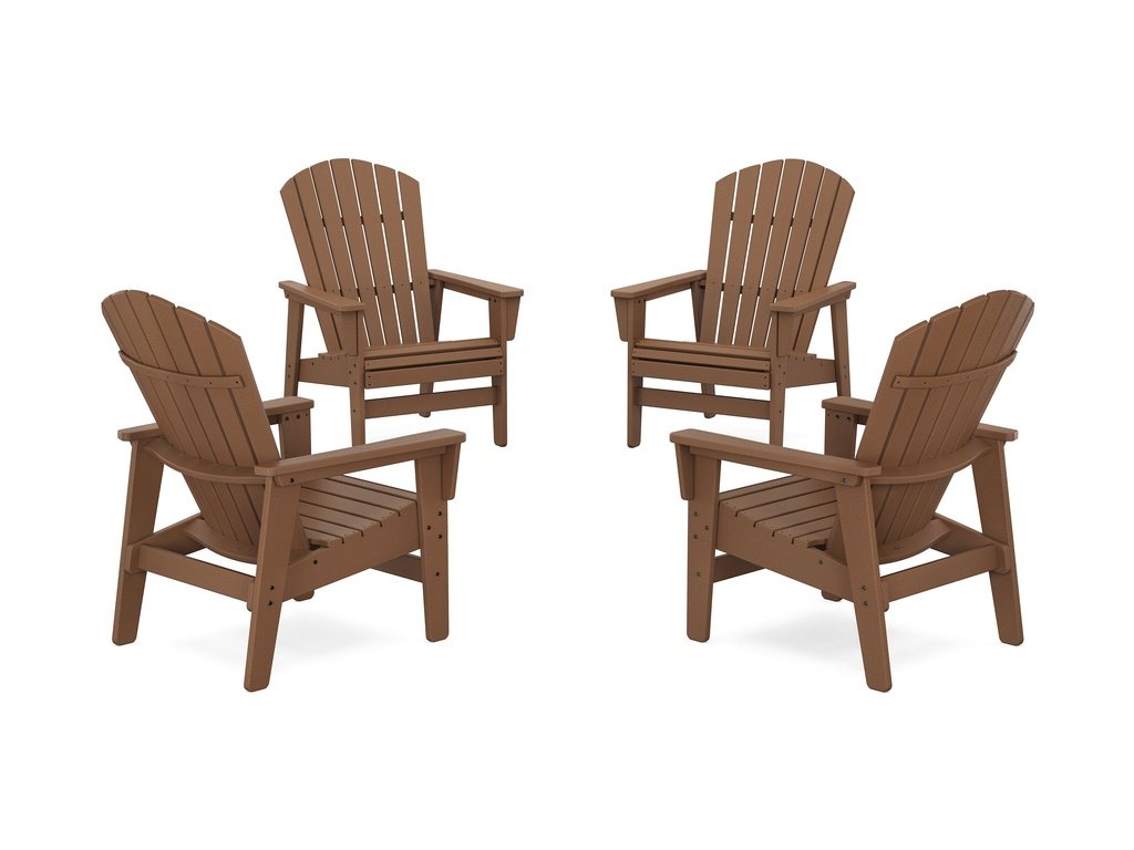 4-Piece Nautical Grand Upright Adirondack Chair Conversation Set Photo