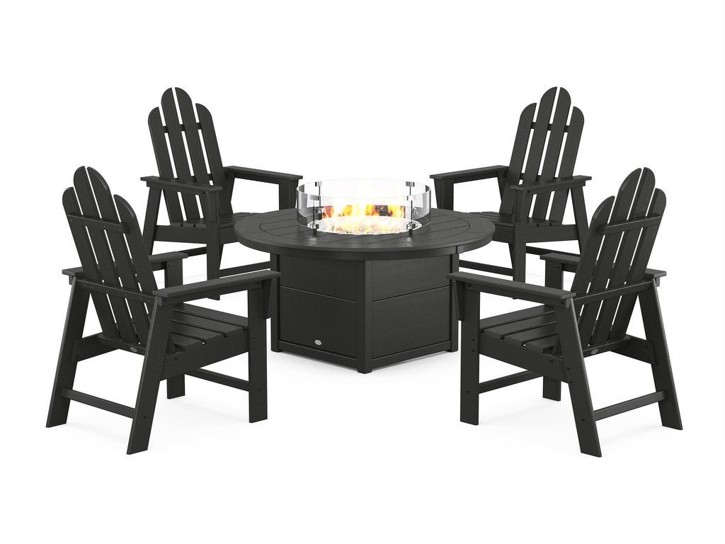 Long Island 4-Piece Upright Adirondack Conversation Set with Fire Pit Table Photo