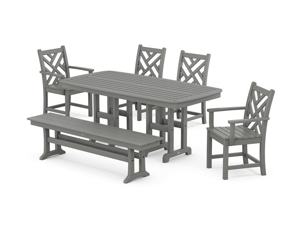 Chippendale 6-Piece Dining Set with Bench Photo