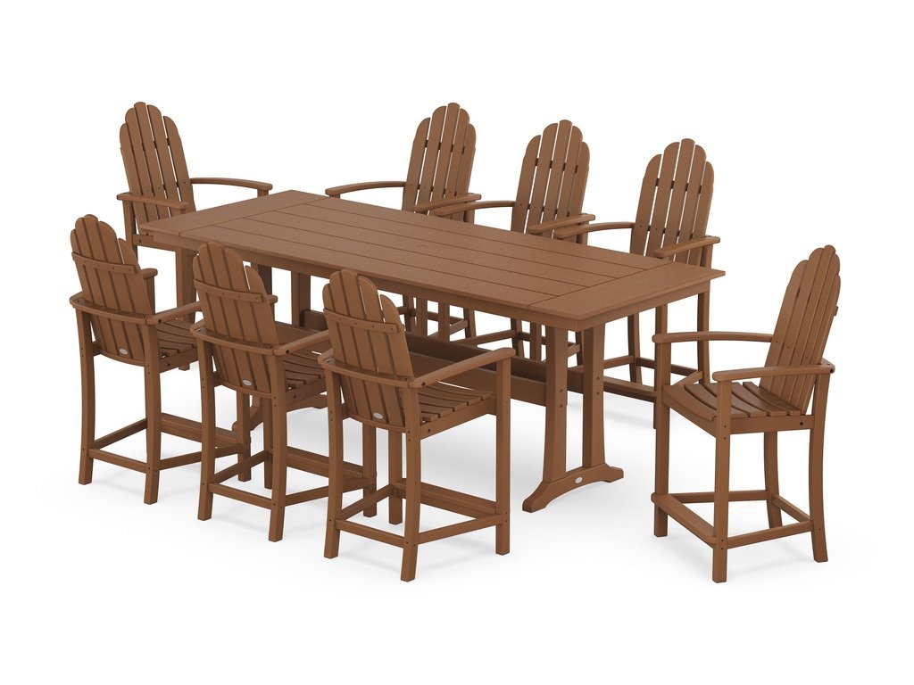 Classic Adirondack 9-Piece Farmhouse Counter Set with Trestle Legs Photo