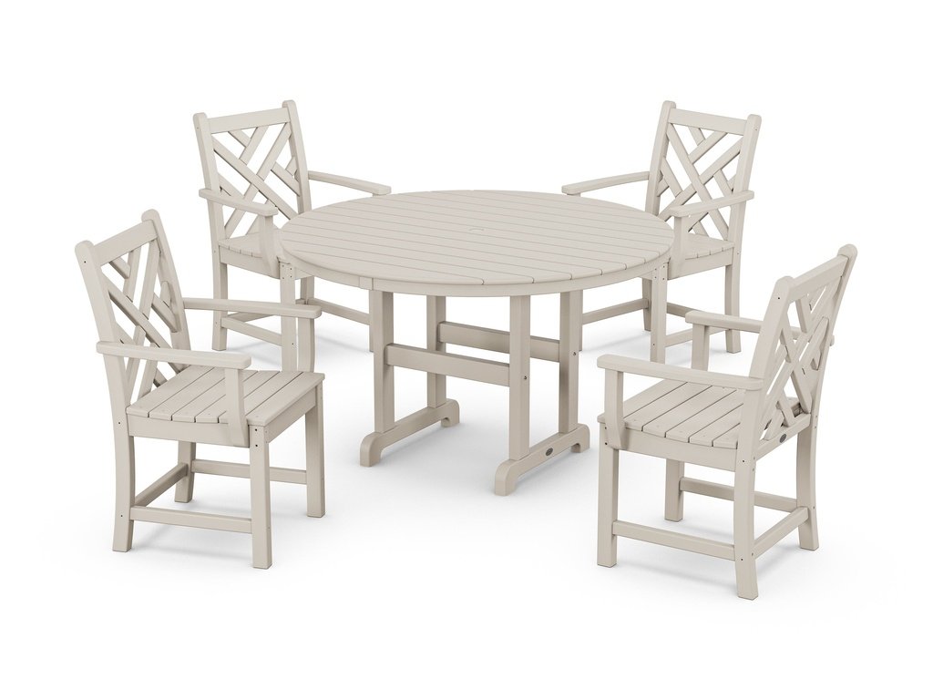 Chippendale 5-Piece Round Farmhouse Dining Set Photo