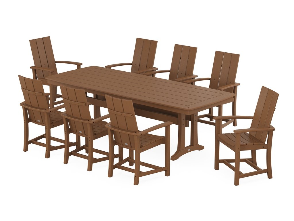 Modern Adirondack 9-Piece Dining Set with Trestle Legs Photo