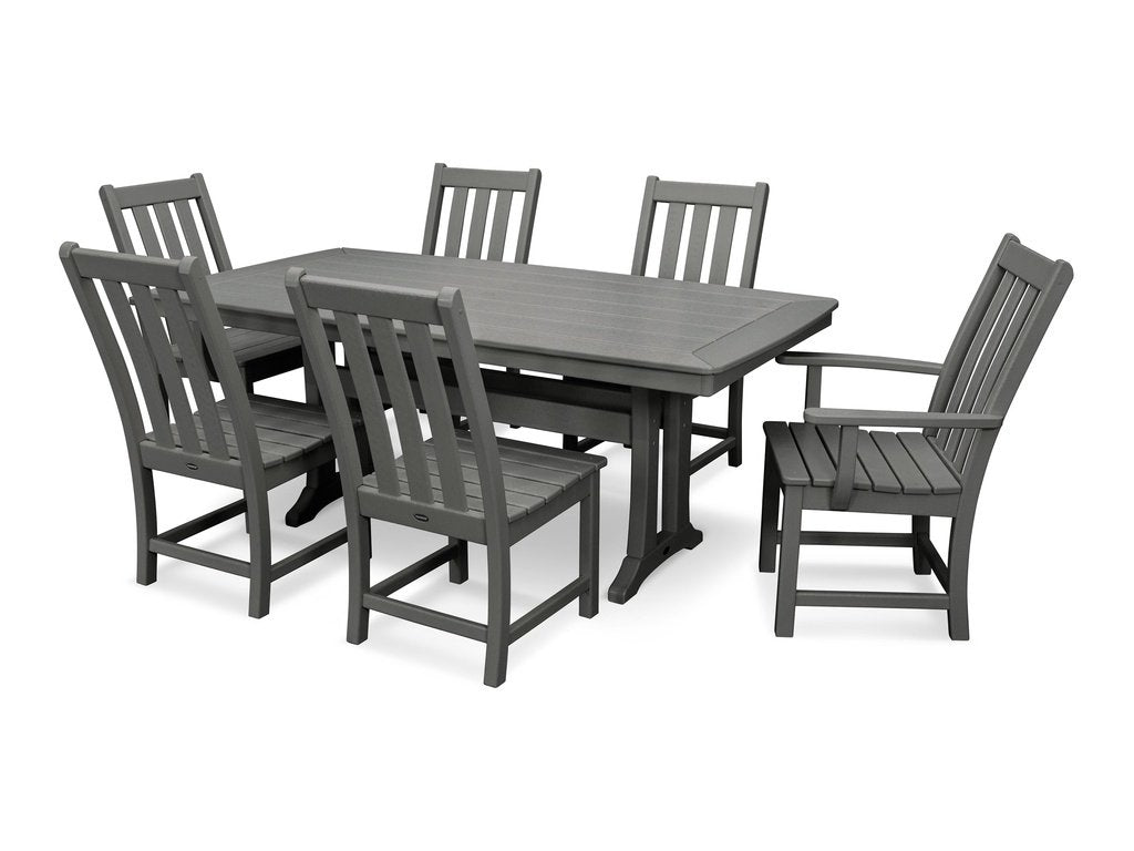 Vineyard 7-Piece Dining Set with Trestle Legs Photo